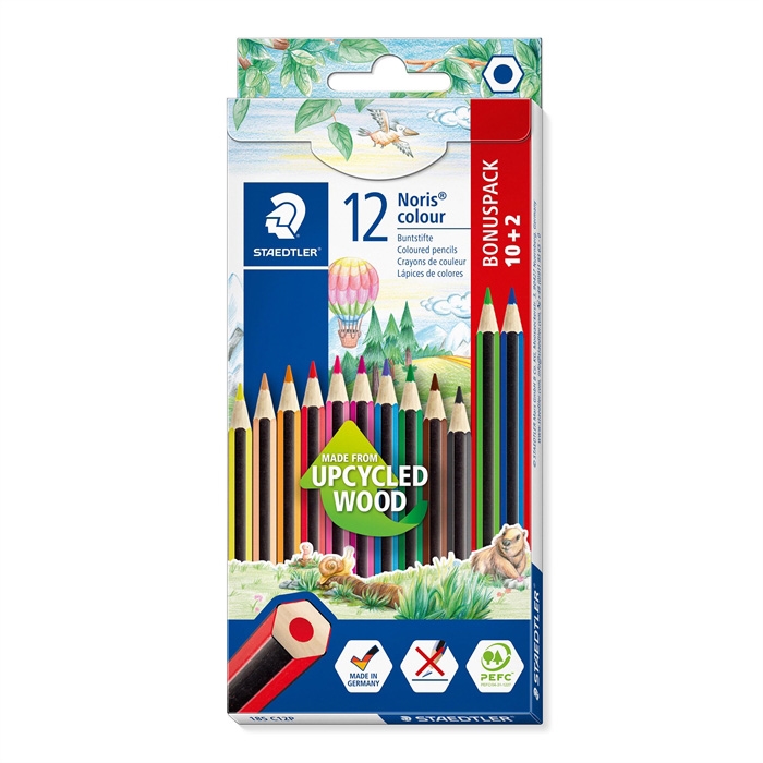 Staedtler set olovki u boji Noris Upcycled Wood (10+2)