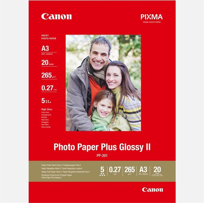 Canon PP-201 Photo Paper Plus II 265g/m² - A3, 20 listova