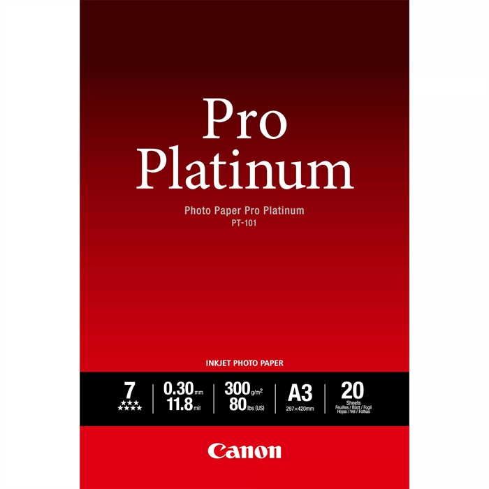 Canon Photo Paper Pro Platinum 300g/m² - A3, 20 listova