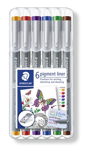 Staedtler Fineliner pigmentna linija 0,3 mm asortiman (6)