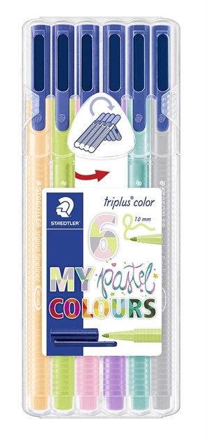 Staedtler Fiberpen Triplus Color 1,0 mm Pastel asortiman (6)