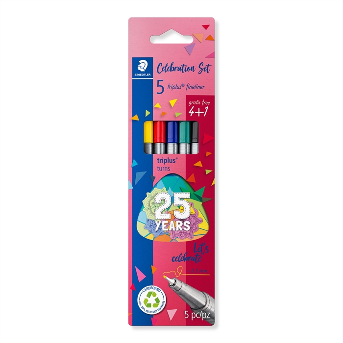 Staedtler Fineliner Triplus 0,3 mm set za 25 godina (4+1)