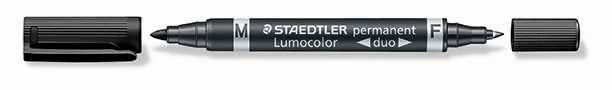 Staedtler marker Lumocolor Duo Perm 0,6-1,5 mm crni