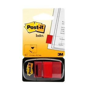 3M Post-it Index Tabs 25.4 x 43.2 mm, red