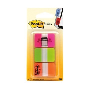 3M Post-it Index tabs 25.4x38.1 Strong Assorted Neon - 3 paketa