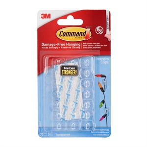 3M Command transparent decoration clips with transparent strings