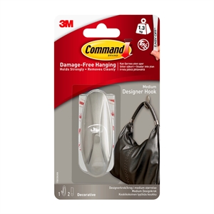 3M Command medium designer hook in brushed nickel 17081BN