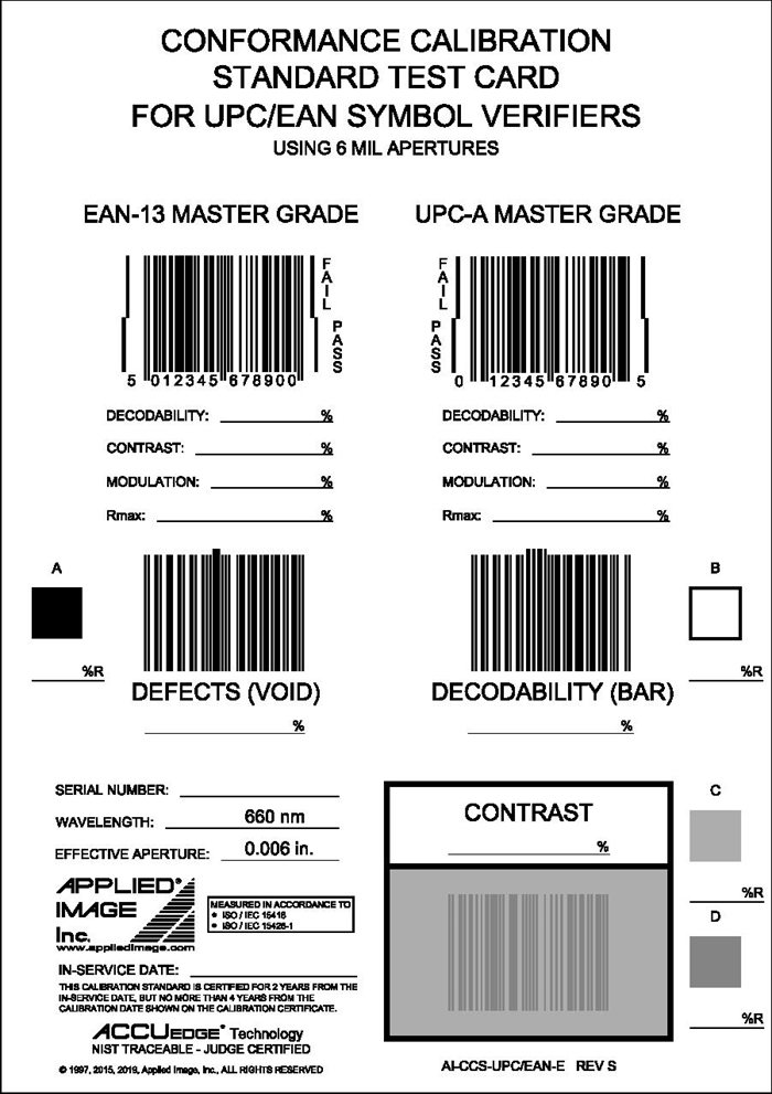 Kalibracijska kartica EAN/UPC (AI) 