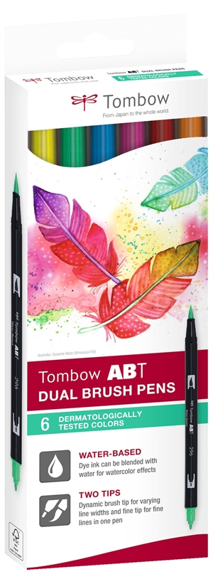 Tombow Marker ABT Dual Brush 6C-3 Karton za tetovaže (6)