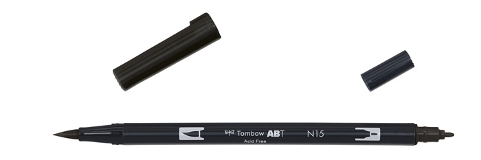 Tombow Marker ABT Dual Brush N15 crni