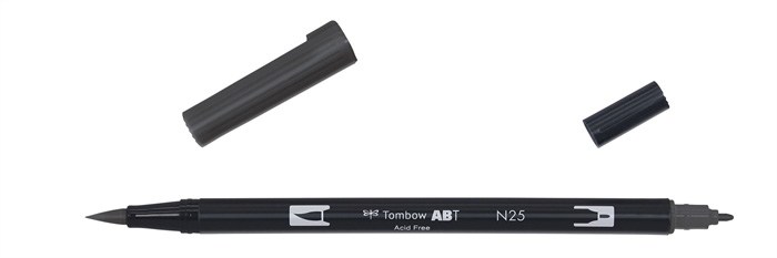 Tombow Marker ABT Dual Brush N25 lampa crna