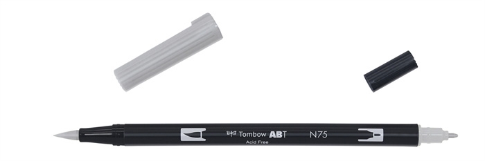 Tombow Marker ABT Dual Brush N75 hladno siva 3.