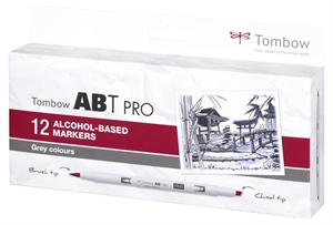 Tombow Alkoholni marker ABT PRO Dual Brush 12P-3 sivi (12)