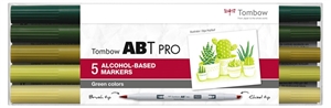 Tombow Alkoholni marker ABT PRO Dual Brush 5P-5 zelene boje (5)