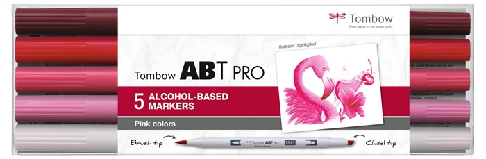 Tombow Alkoholni marker ABT PRO Dual Brush 5P-5 Pink boje (5)