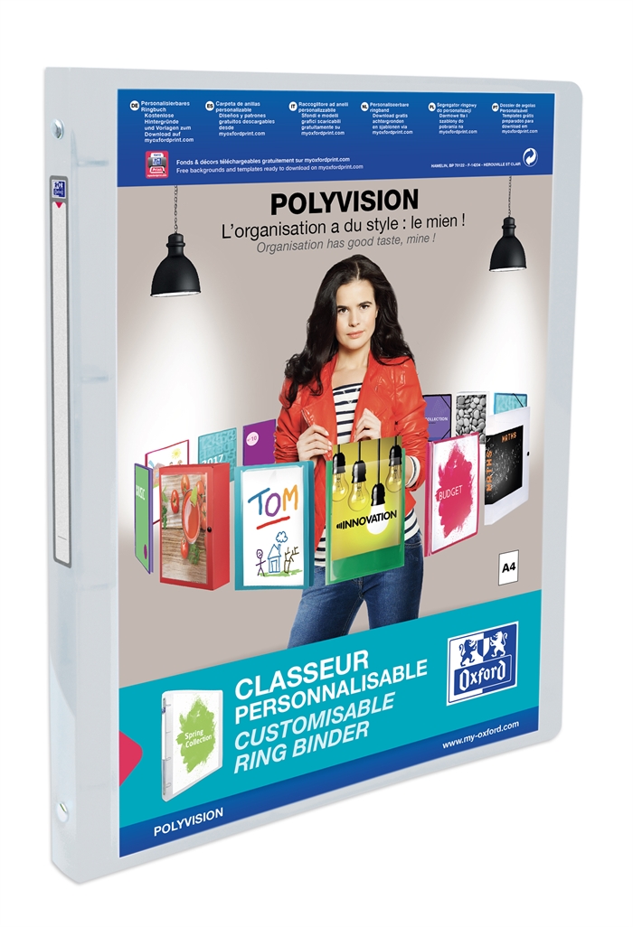 Bantex Ringbinder Polyvision 2 pockets. A4 4-ring 20mm.