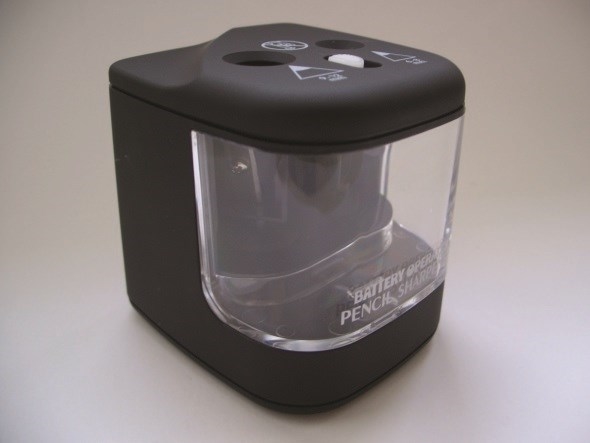 Bünger\'s Battery-powered Desktop Pencil Sharpener in black.