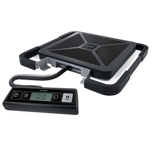 Dymo Scale M50 is a mail and shipping scale with a maximum weight capacity of 50 kg.