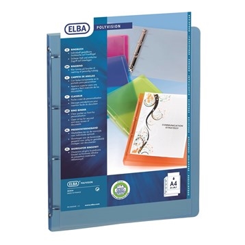 Elba Polyvision Ringbinder A4 20mm, Cobalt Blue