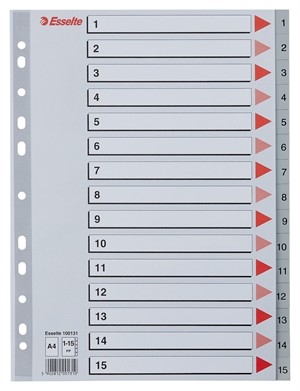 Esselte Register PP A4 1-15 gray.