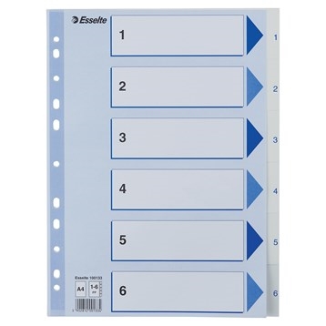 Esselte Register PP A4 1-6 white