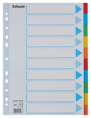 Esselte Tab Dividers Cardboard A4 10-part