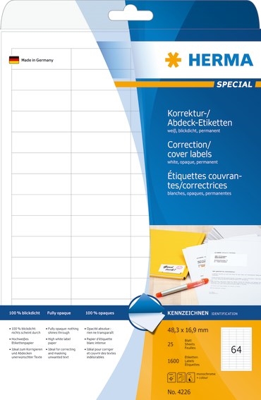 HERMA opaque label 48.3 x 16.9 mm, 1600 pcs.