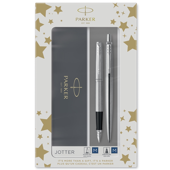 Parker Duoset Jotter CT kemijska olovka+nalivpero srebrna