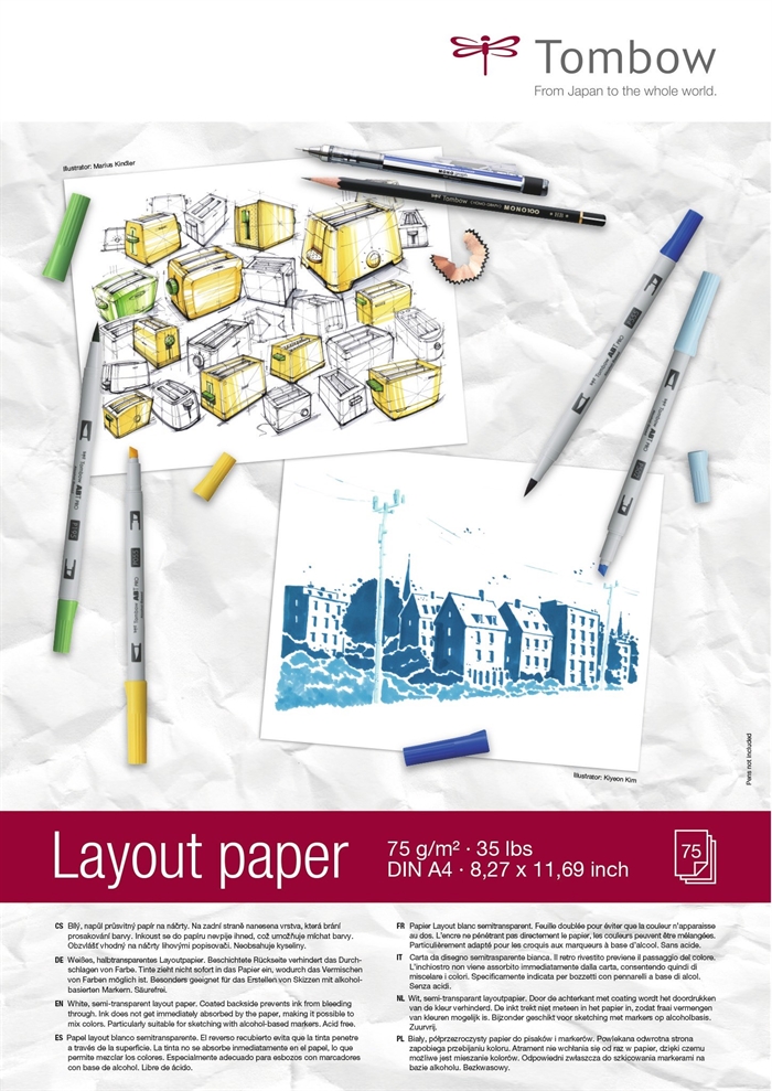 Tombow Layout blok A4 75g 75 listova