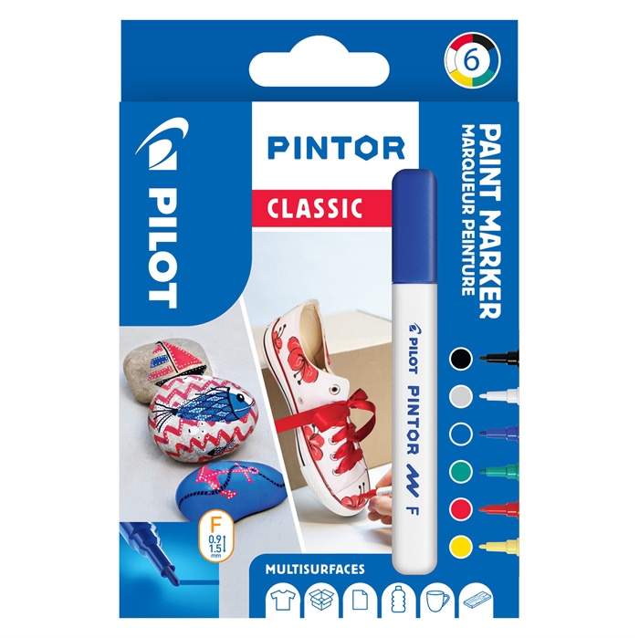 Pilot marker Pintor Fine Classic 1.0 u izboru (set od 6)