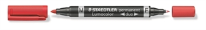 Staedtler marker Lumocolor Duo Perm 0,6-1,5 mm crveni