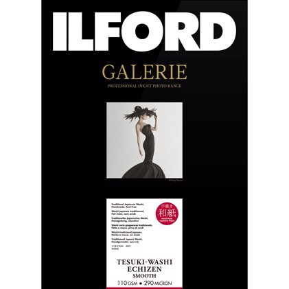 Ilford GALERIE Tesuki-Washi Echizen Smooth 110 - A3+ deckle edge, 10 listova