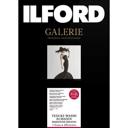 Ilford GALERIE Tesuki-Washi Echizen Warmtone  Smooth 110 - A3+ deckle edge, 10 listova